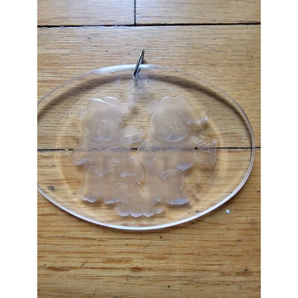 Christmas Treasures Collectors Ornament 1988 Clear Acrylic Bears Season Box - Picture 3 of 4
